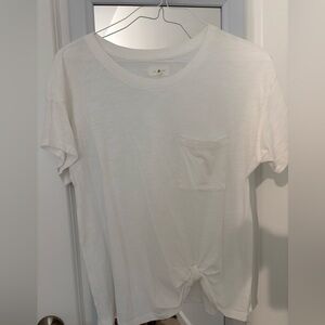 Lou & Grey White Knot Pocket Tee, Sz Medium Used